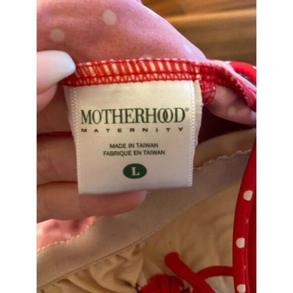 Motherhood Red and White Polka Dot Bathing Suit Set (Large) - Picture 5 of 6